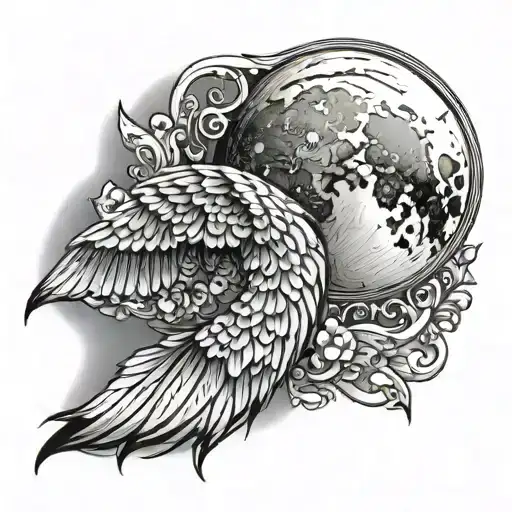 moon phase march 1 2002 Icarus Midas touch tattoo design idea