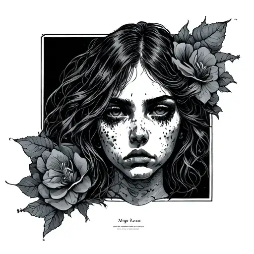 sadness and fatigue tattoo design idea