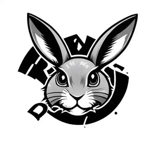 Rd logo with rabbit face surrounded by X-XVI-MMXXIII  tattoo design idea