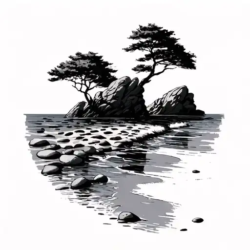 pebble beach lonesome tattoo design idea