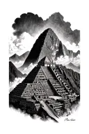 Machu Picchu tattoo design idea