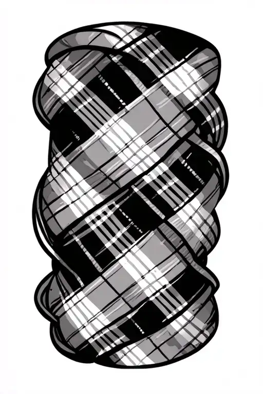 tartan wrapped around forearm tattoo design idea