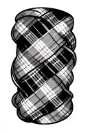 tartan wrapped around forearm tattoo design idea