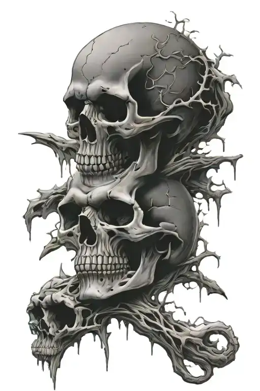 skull graveyard tattoo design idea