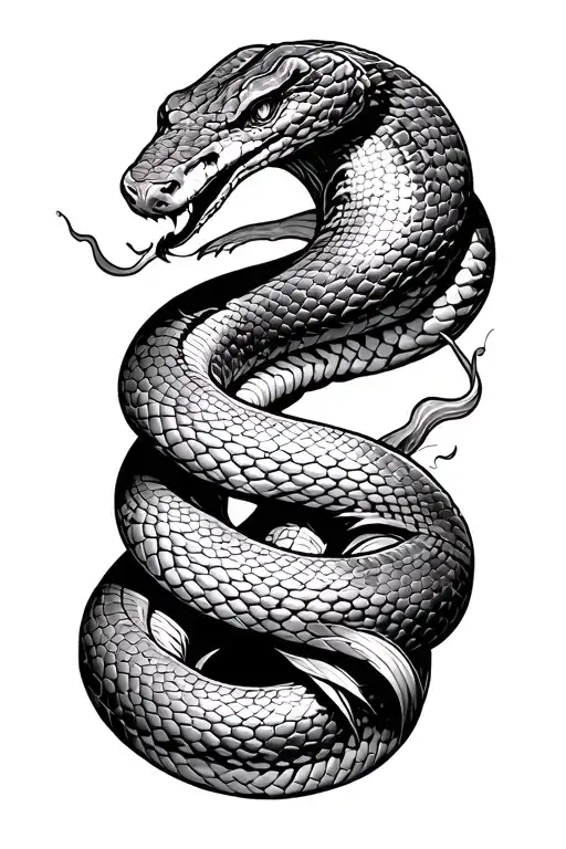 Snake wrapped Around fore arm tattoo tattoo design idea