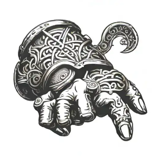 Viking gauntlet hand tattoo tattoo design idea