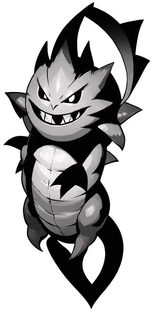 gengar tattoo in black pokemon tattoo design idea