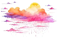 clouds, rain, earth and ocean themes tattoo design idea