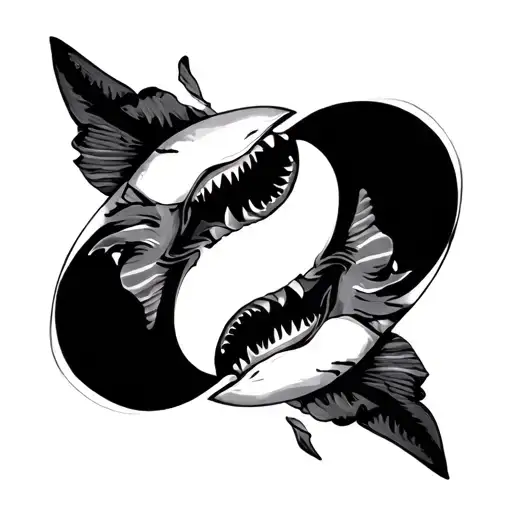 Shark Yin Yang tattoo design idea