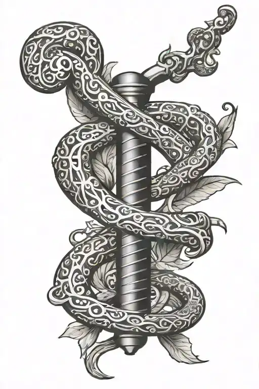 rod of Asclepius tattoo design idea
