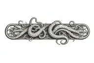 tentacles, devil horns based on giger style tattoo featuring tattoo design idea