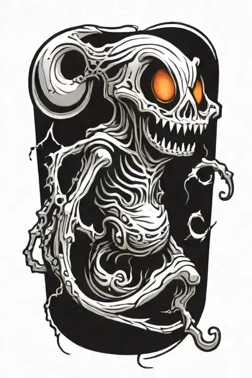 cartoon ghost tattoo design idea