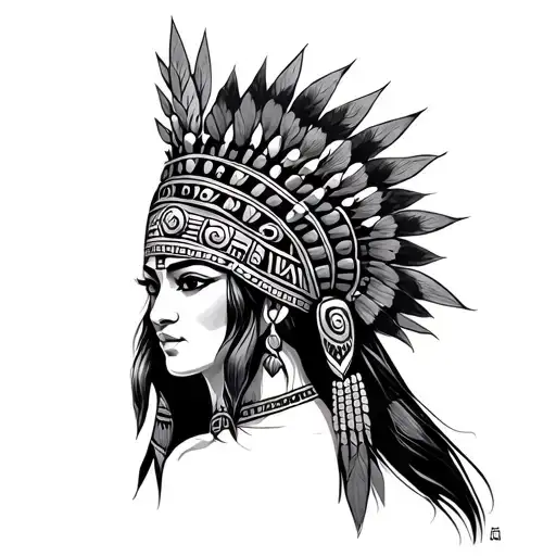 Aztec Princess tattoo design idea