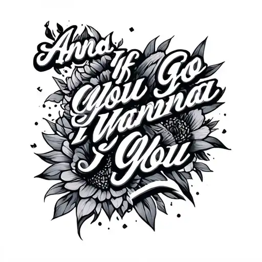 And If You Go I Wanna Go You tattoo design idea