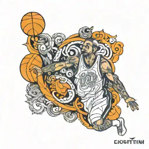 A Popești inspired basketball jersey design with intricate patterns tattoo design idea