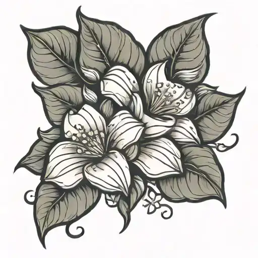 sweet potatoes flowers tattoo design idea