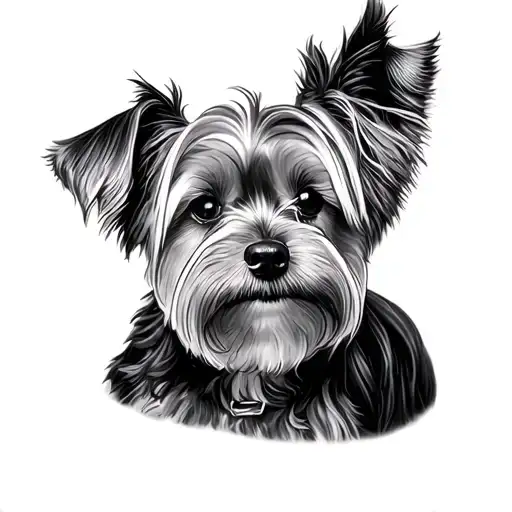 Traditional Americana Style Yorkshire terrier tattoo design idea