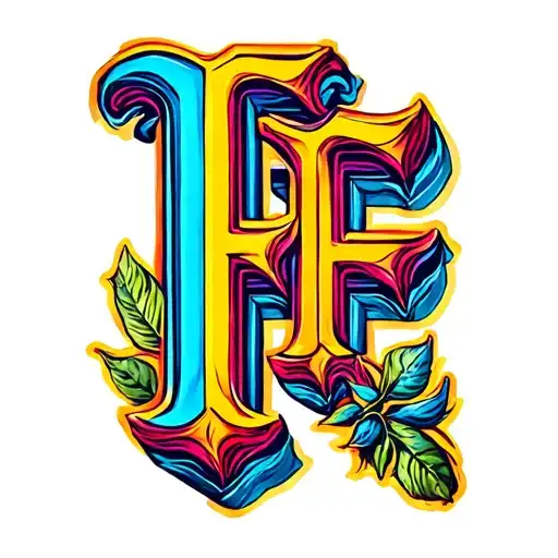 "F, F, F, F" 4 letter "F" linked together symbolizing strength tattoo design idea