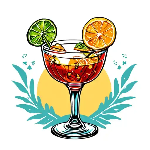 Cocktail Glass tattoo design idea