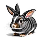 Dutch rabbit, black an white tattoo design idea