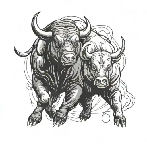 bull and bear forex trading charts tattoo design idea