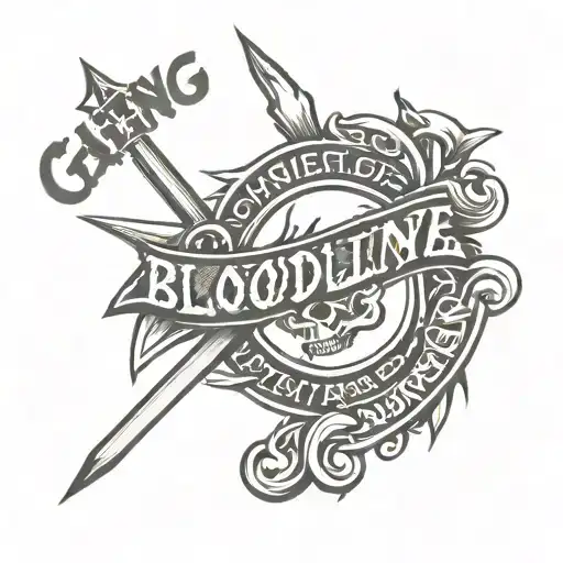 Gang tattoo with the text BLOODLINE tattoo design idea