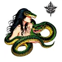 Lilith communing with snakes tattoo design idea
