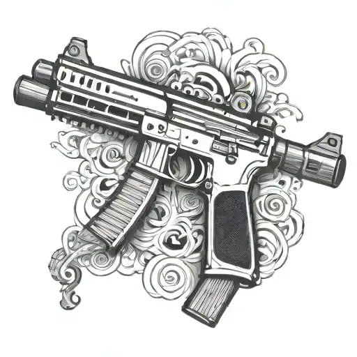 Gun m16 tattoo design idea