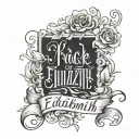 Product Of Grace Elizabeth] Spelled In Cursive tattoo design idea