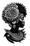 Afrocentric cultural heritage tattoo design idea