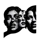 faces with haha around it tattoo design idea