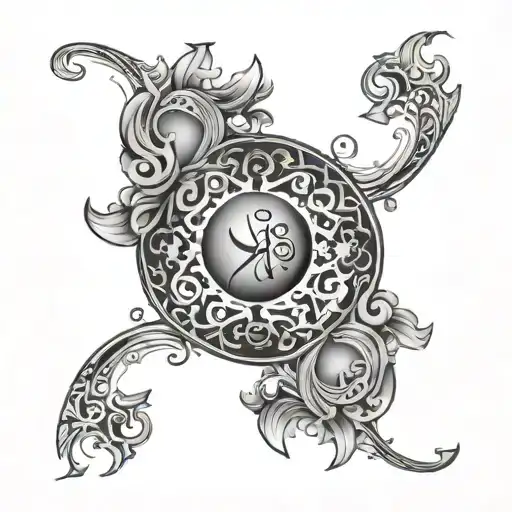 a tatto design based on concept meaning of two persian name of Kimia and Nima tattoo design idea