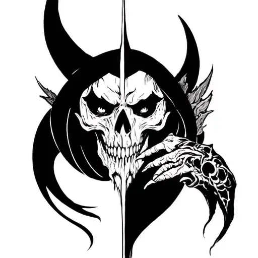 good half evil tattoo design idea
