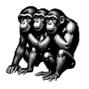 three monkeys hear no evil see no evil speak no evil tattoo design idea