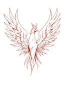 Phoenix rising Phoenix wings spread bright feminine  tattoo design idea