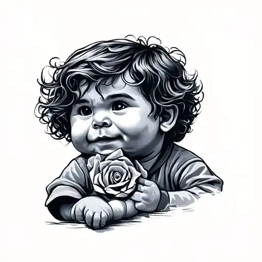 Child Dad tattoo design idea