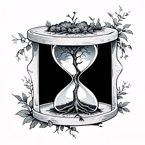 Tree Hourglass tattoo design idea
