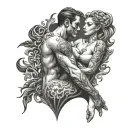 doggystyle sex, woman, man, naked, fucking tattoo design idea