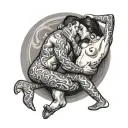 doggystyle sex, woman, man, naked, fucking tattoo design idea