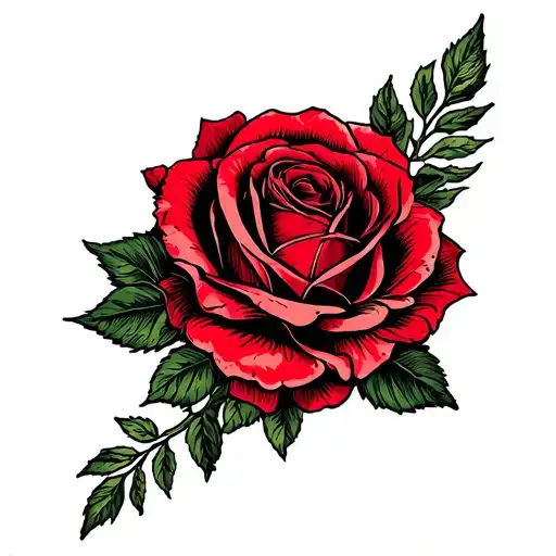 Helm of awe and red rose combined together tattoo design tattoo design idea