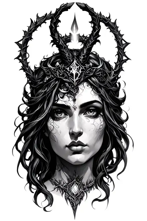 Hecate goddess of magic tattoo design idea