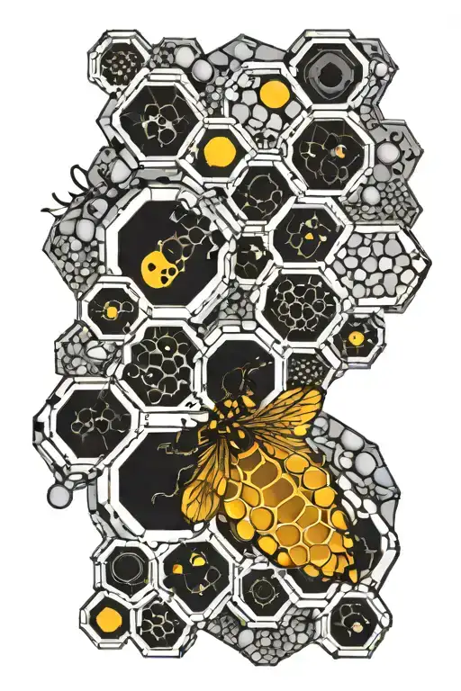 semicolon with honeycomb tattoo design idea