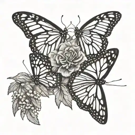monarch butterflies tattoo design idea
