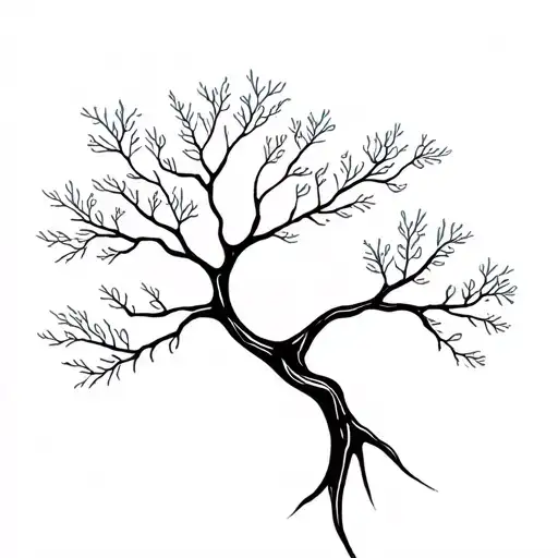 tree with dna-strand branch symbolizing life tattoo design idea