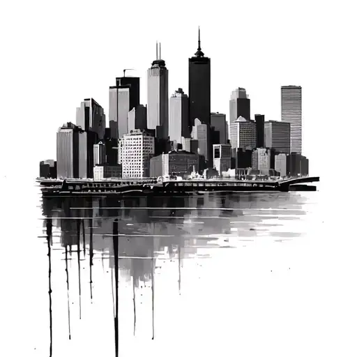 Baltimore city skyline tattoo design idea