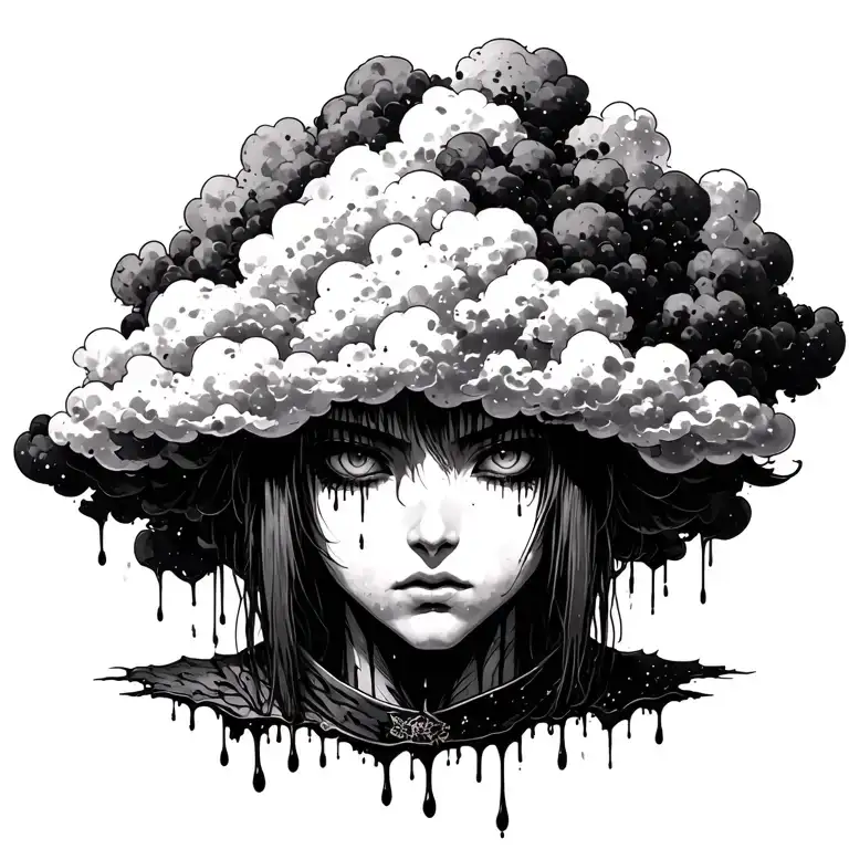 akatsuki cloud  dripping blood tattoo design idea