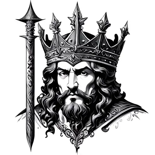 black king midas tattoo design idea