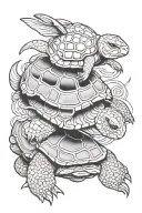 rabbit chasing turtle tattoo design idea