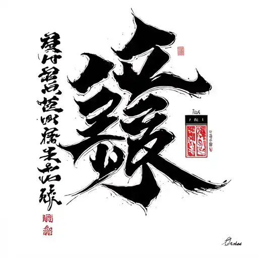 "Loyalty, integrity, trust, respect, humility, integrity" Japanese vertical writing tattoo design idea