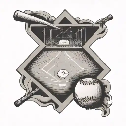 baseball diamond tattoo design idea